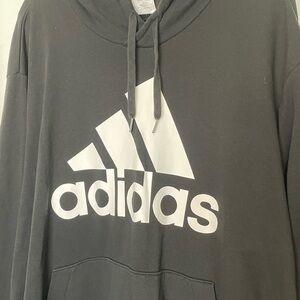 Adidas/ Men’s black hooded sweatshirt​​​​​​​